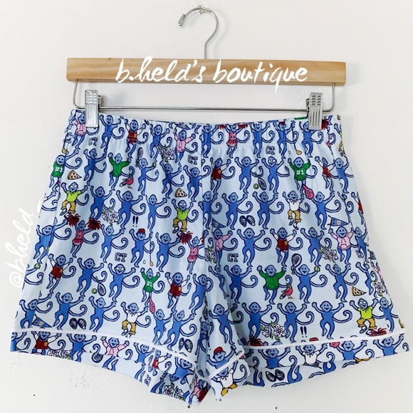 Roller Rabbit Greenwich Monkey Polo Pajamas in Blue Monkey Size S Brand New NWT - Picture 9 of 16